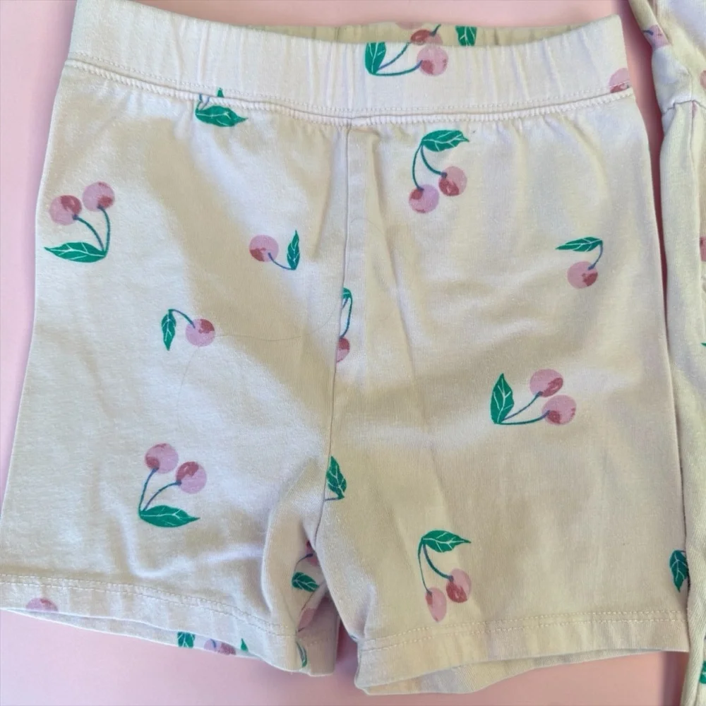 babyGAP Cherry Print Dress Shorts 2-Piece Set 4T Pink Green Summer Kids